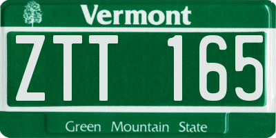 VT license plate ZTT165