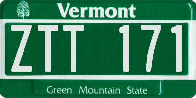 VT license plate ZTT171