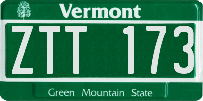 VT license plate ZTT173