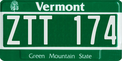 VT license plate ZTT174