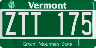 VT license plate ZTT175