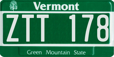 VT license plate ZTT178