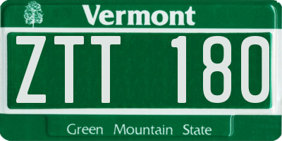 VT license plate ZTT180
