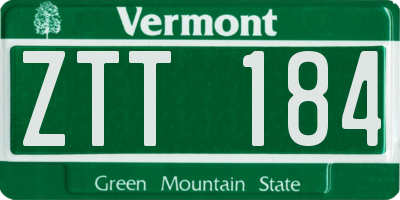 VT license plate ZTT184
