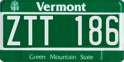 VT license plate ZTT186
