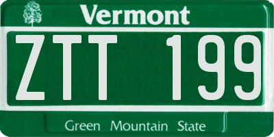 VT license plate ZTT199