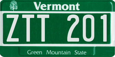 VT license plate ZTT201