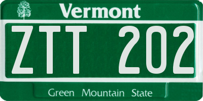 VT license plate ZTT202