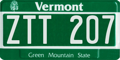 VT license plate ZTT207