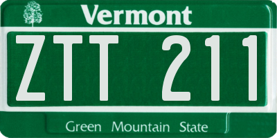 VT license plate ZTT211