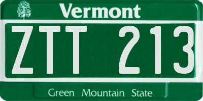 VT license plate ZTT213
