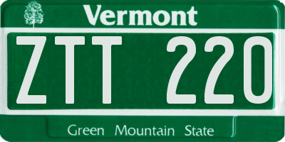 VT license plate ZTT220