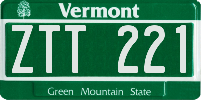 VT license plate ZTT221