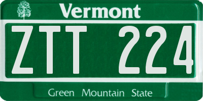 VT license plate ZTT224