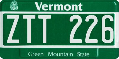 VT license plate ZTT226