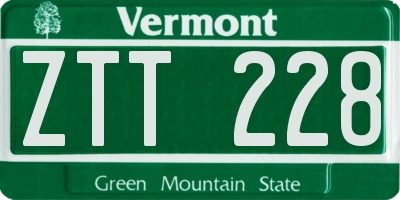 VT license plate ZTT228