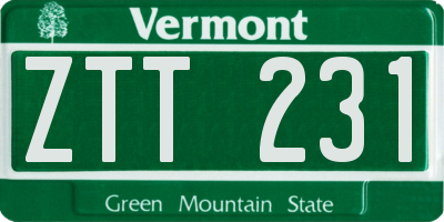 VT license plate ZTT231