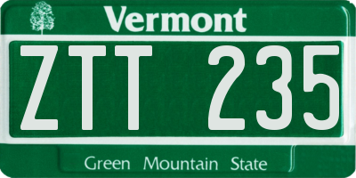 VT license plate ZTT235