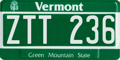 VT license plate ZTT236