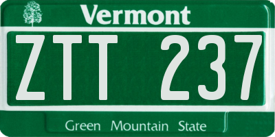 VT license plate ZTT237