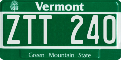 VT license plate ZTT240
