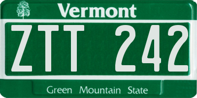 VT license plate ZTT242