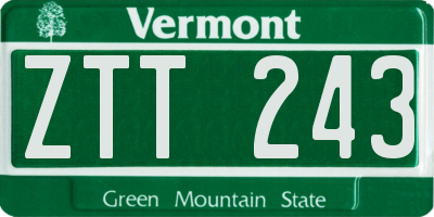 VT license plate ZTT243