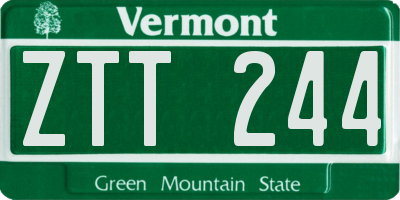 VT license plate ZTT244