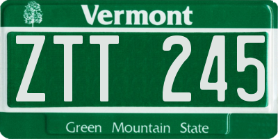 VT license plate ZTT245