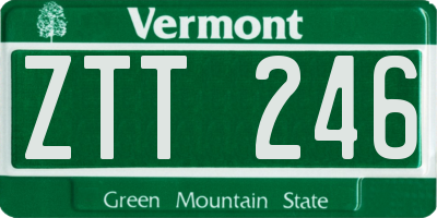 VT license plate ZTT246