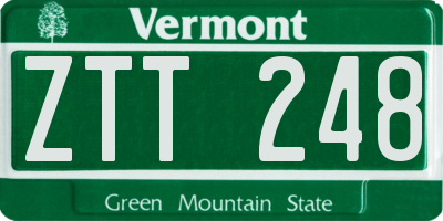 VT license plate ZTT248