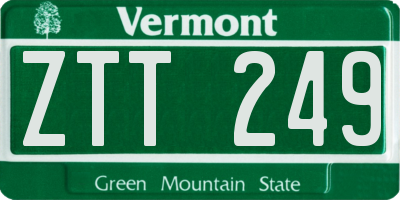 VT license plate ZTT249