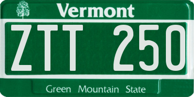 VT license plate ZTT250