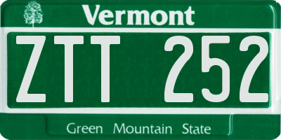 VT license plate ZTT252