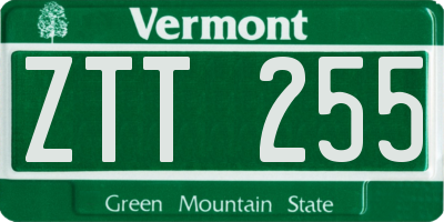 VT license plate ZTT255