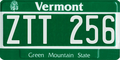 VT license plate ZTT256