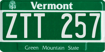 VT license plate ZTT257
