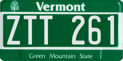 VT license plate ZTT261