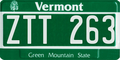 VT license plate ZTT263