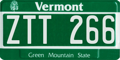 VT license plate ZTT266