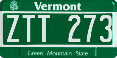 VT license plate ZTT273