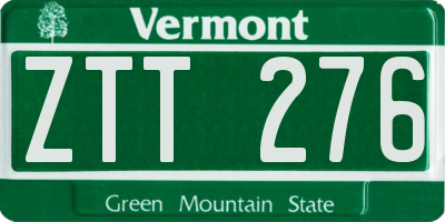 VT license plate ZTT276