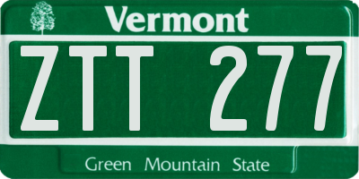 VT license plate ZTT277