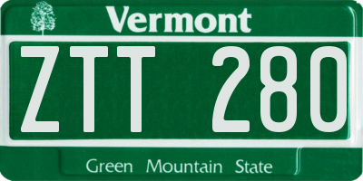 VT license plate ZTT280