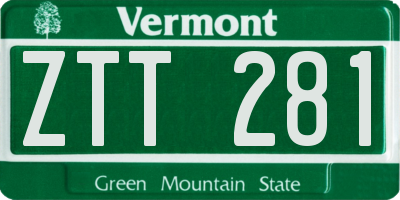 VT license plate ZTT281