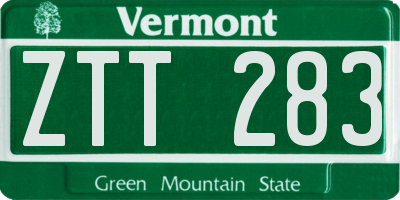 VT license plate ZTT283