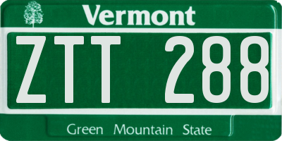 VT license plate ZTT288