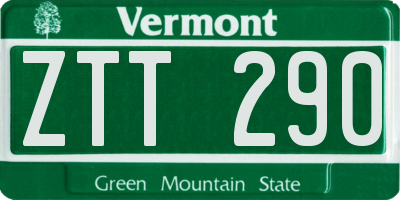 VT license plate ZTT290