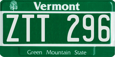 VT license plate ZTT296