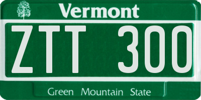 VT license plate ZTT300